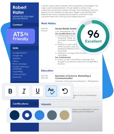 AI Resume builder in action